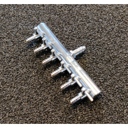 9mm Metal luft manifold med 6 haner